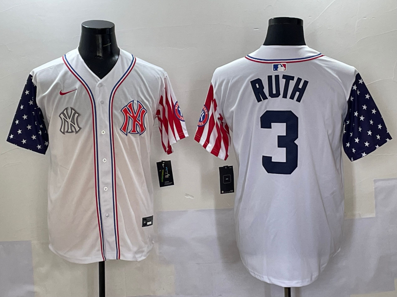 Men 2025 MLB New York Yankees 3 Ruth white jersey style 21